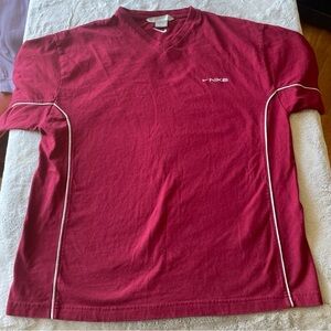 Nike Men's Red V-Neck Shirt Sz Large
